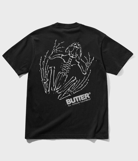 【BUTTER GOODS】 Rounded Logo Tee Denim Butter Goods Wipeout T-Shirt - Denim | Flatspot