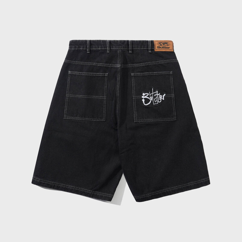 Butter Goods Scribble Denim Shorts Washed Black