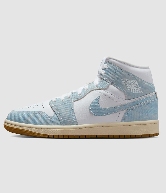 Jordan (W) AJ1 Mid White/Worn Blue/Sail Gum - RUKUS