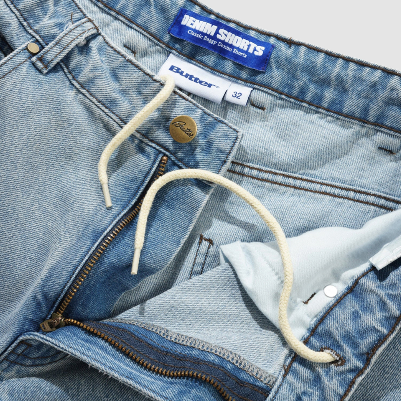 Butter Goods Roach Denim Shorts Distressed Indigo