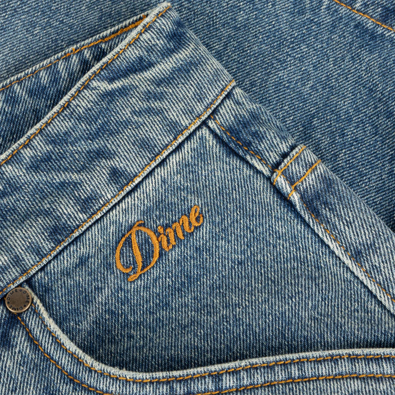 Dime Carpenter Denim Shorts Sandblasted Indigo