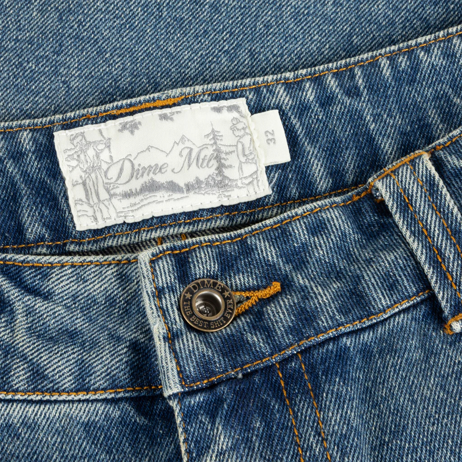 Dime Carpenter Denim Shorts Sandblasted Indigo