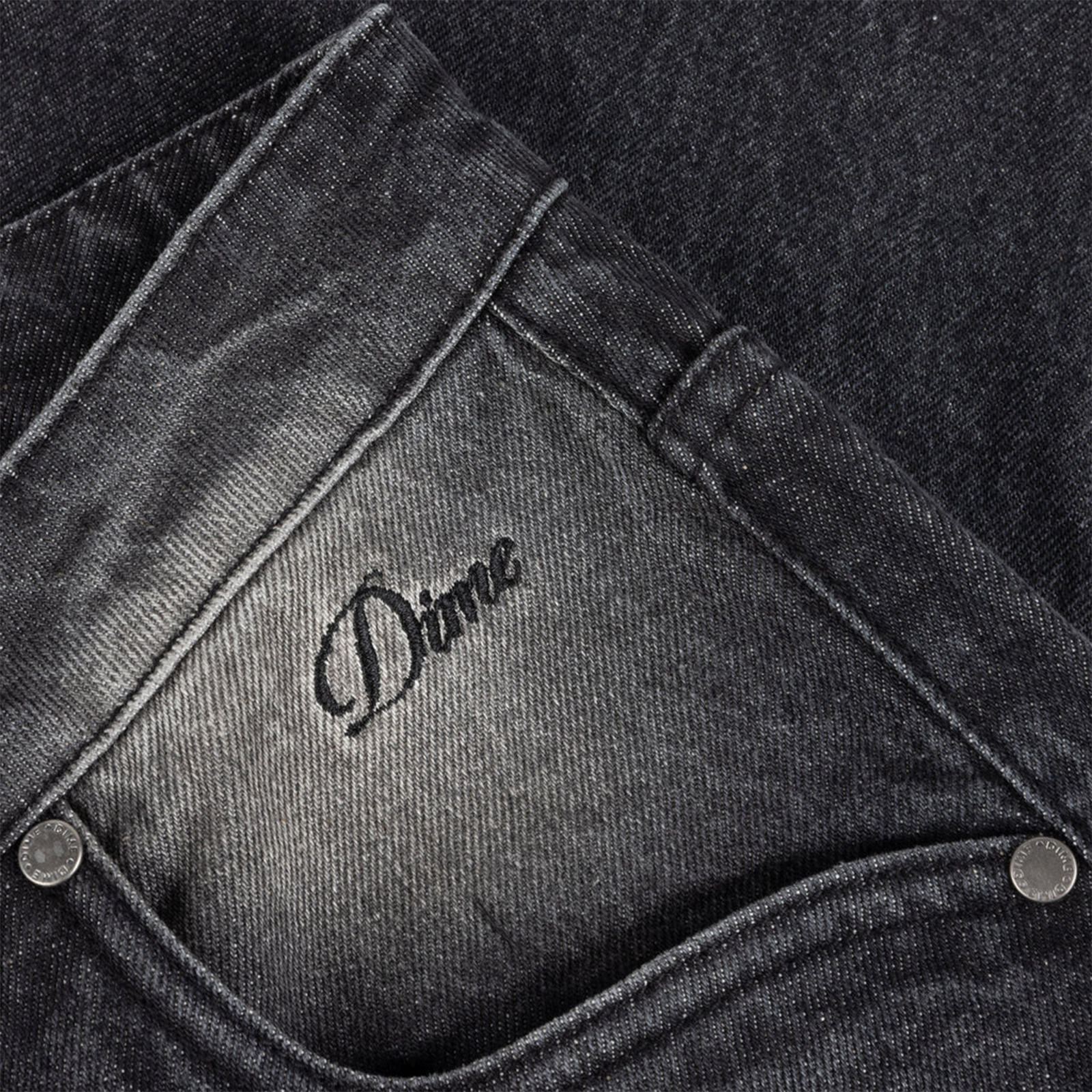 Dime Relaxed Denim Pants Sandblasted Black