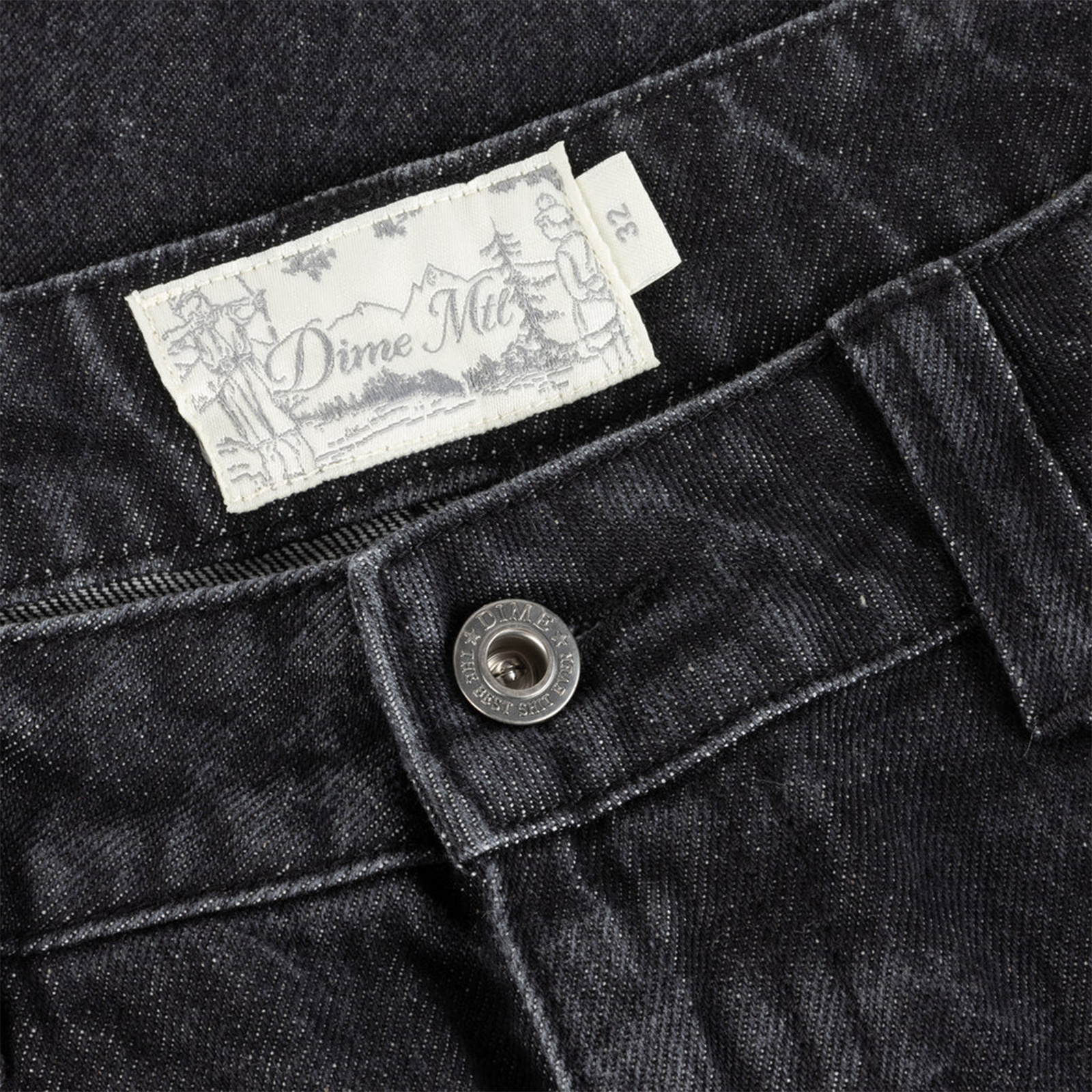 Dime Relaxed Denim Pants Sandblasted Black