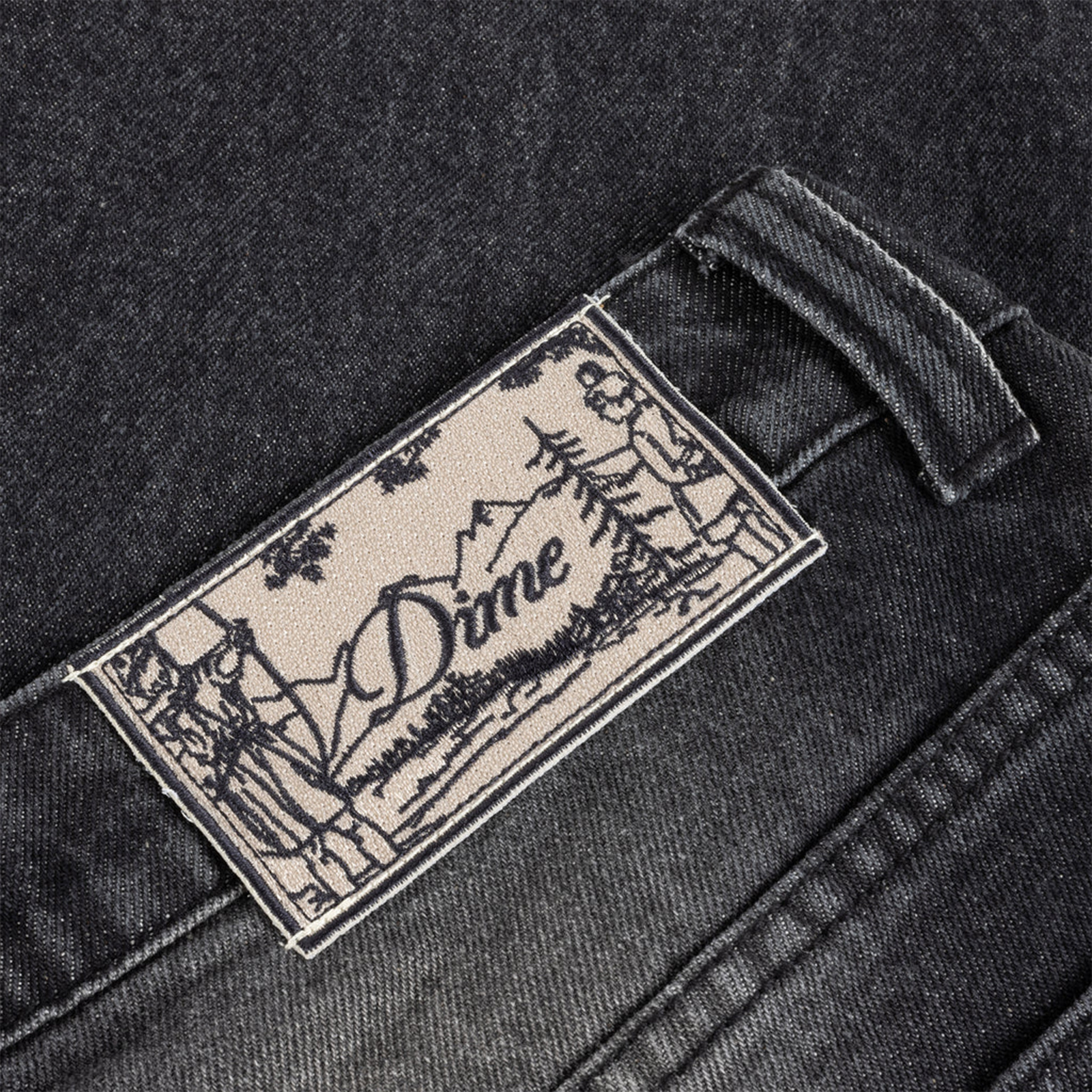 Dime Relaxed Denim Pants Sandblasted Black
