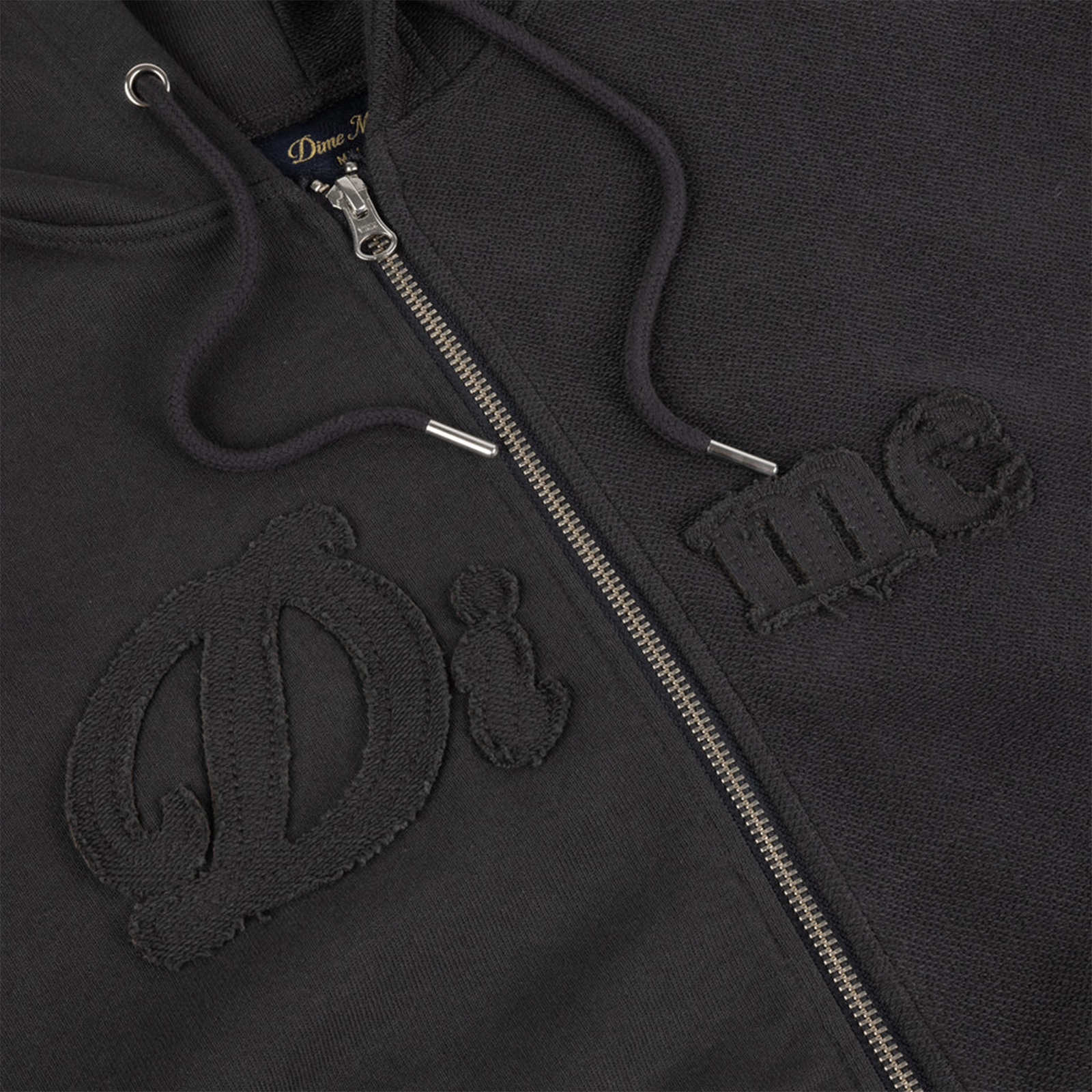 Dime Reverse French Terry Zip Hoodie Vintage Black