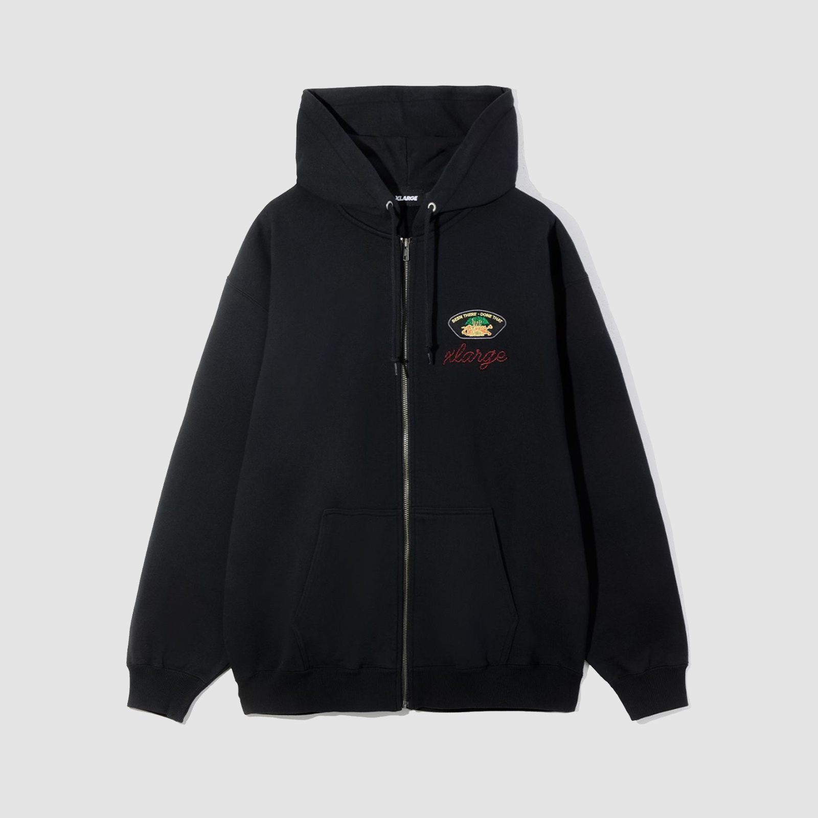 XLarge Peace Squad Zip Up Hooded Sweatshirt Black