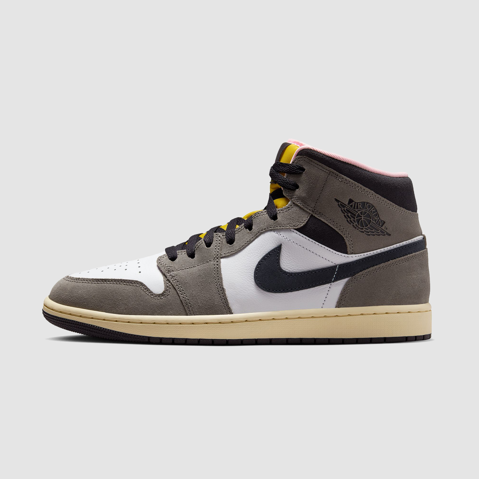 Jordan AJ1 Mid White/Oil Green