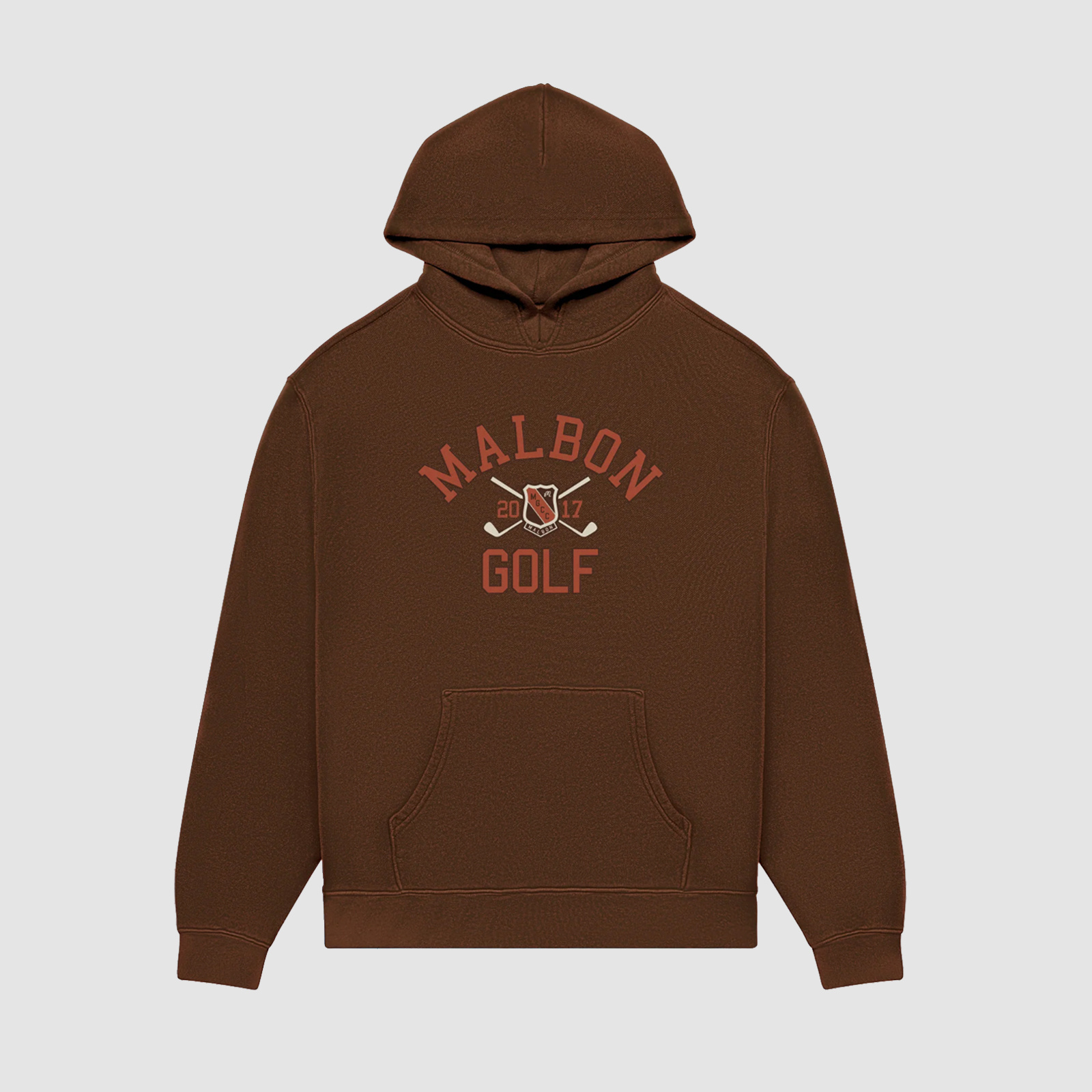Malbon Golf Fesque Crest Hoodie Brown