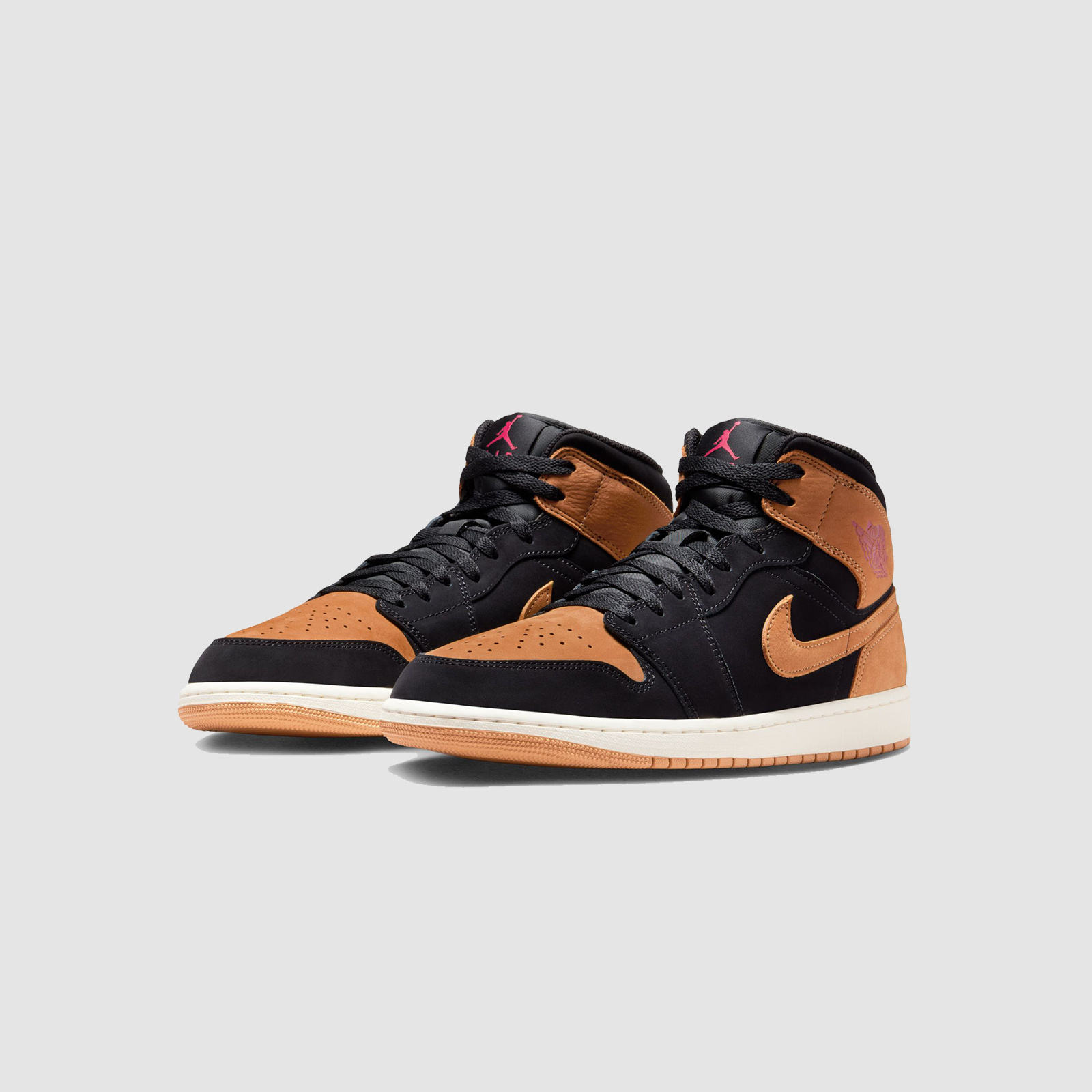 Jordan AJ1 Mid SE Black/Flax/Varsity Red