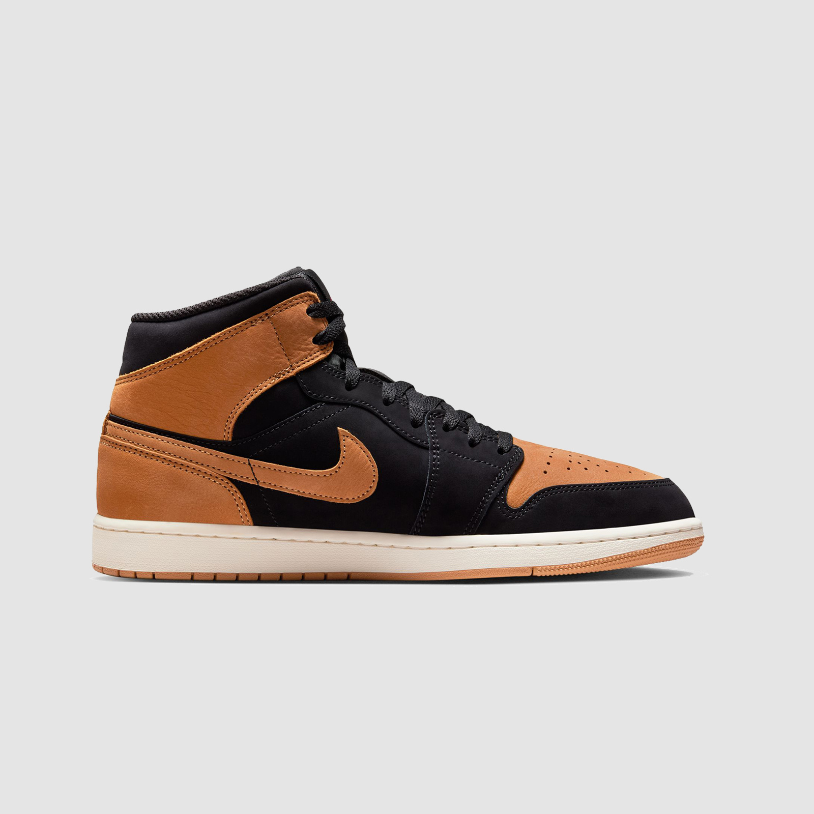 Jordan AJ1 Mid SE Black/Flax/Varsity Red