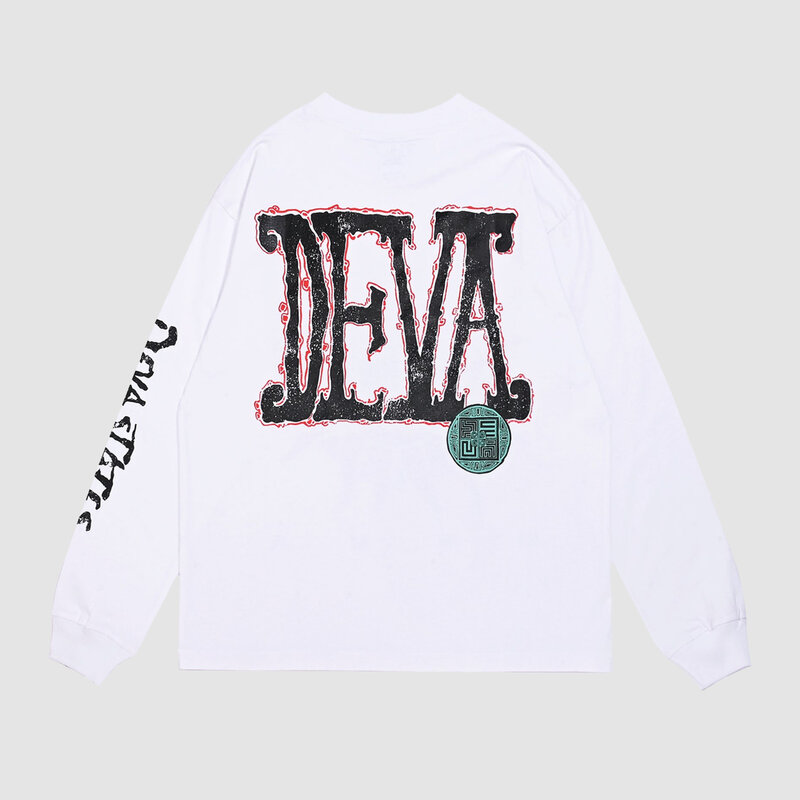 Devástates Rooster L/S GFX Retro Tee White