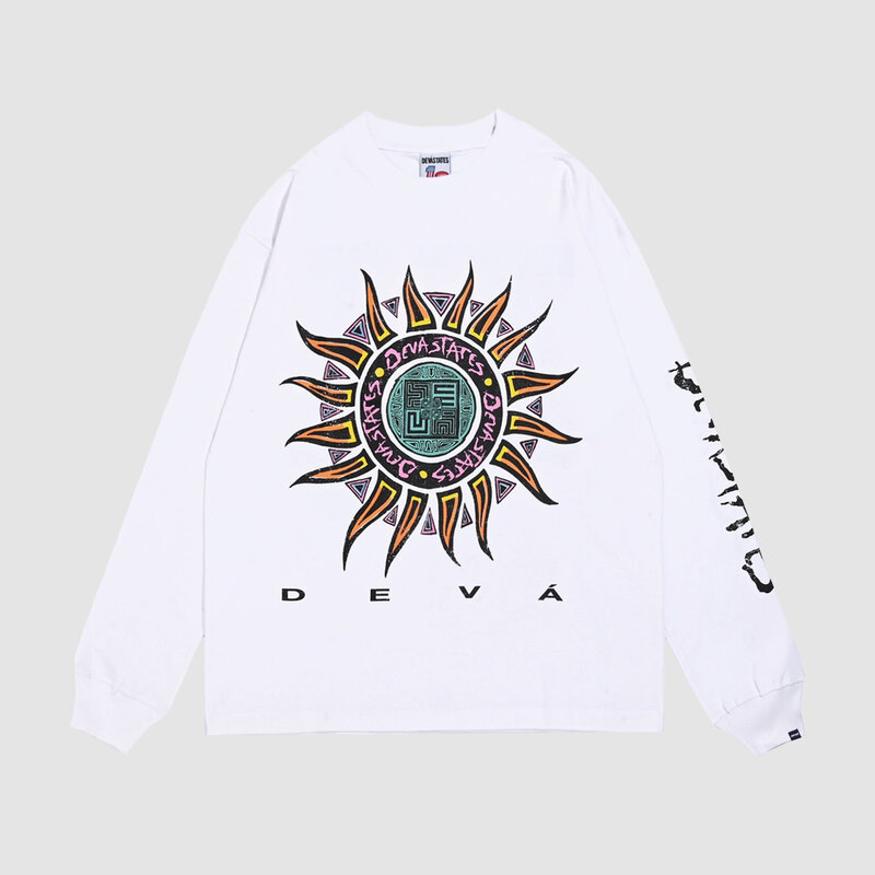 Devástates Rooster L/S GFX Retro Tee White