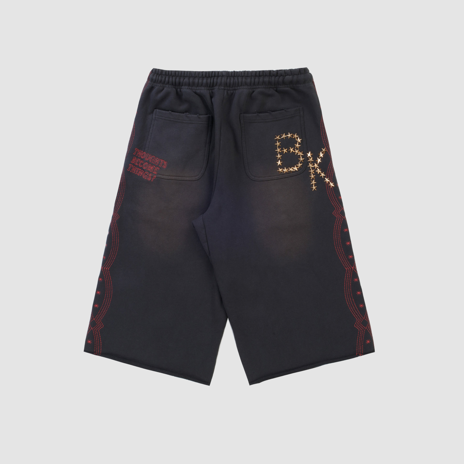 Boredom Kills Washed Black Collegiate Shorts