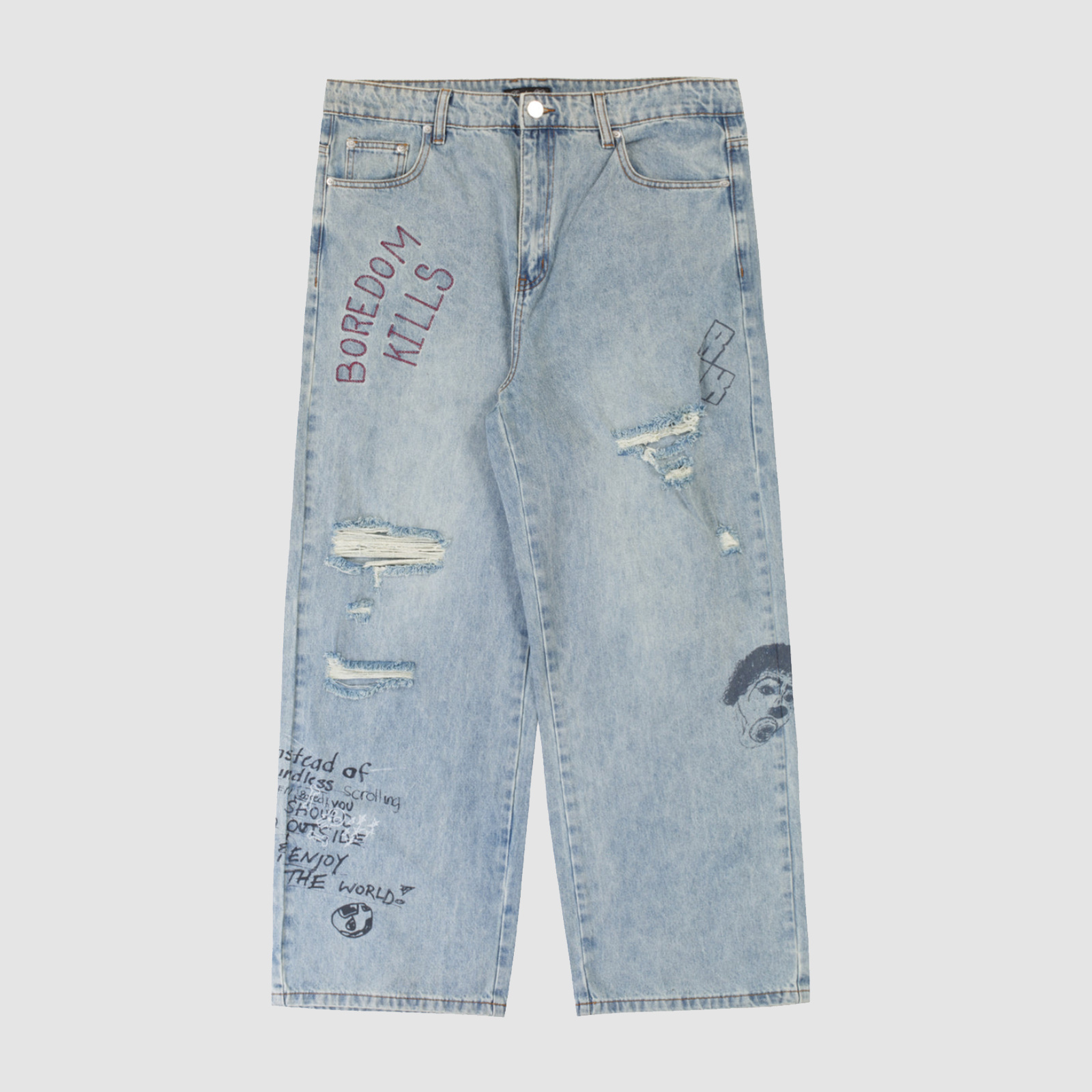 Boredom Kills Sketch Denim Pants