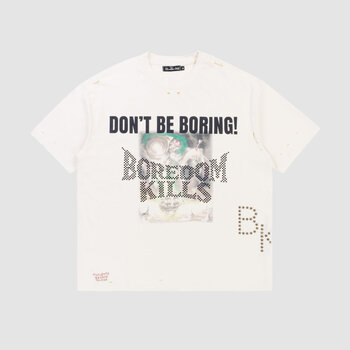 Boredom Kills Don't Be Boring Tee Beige