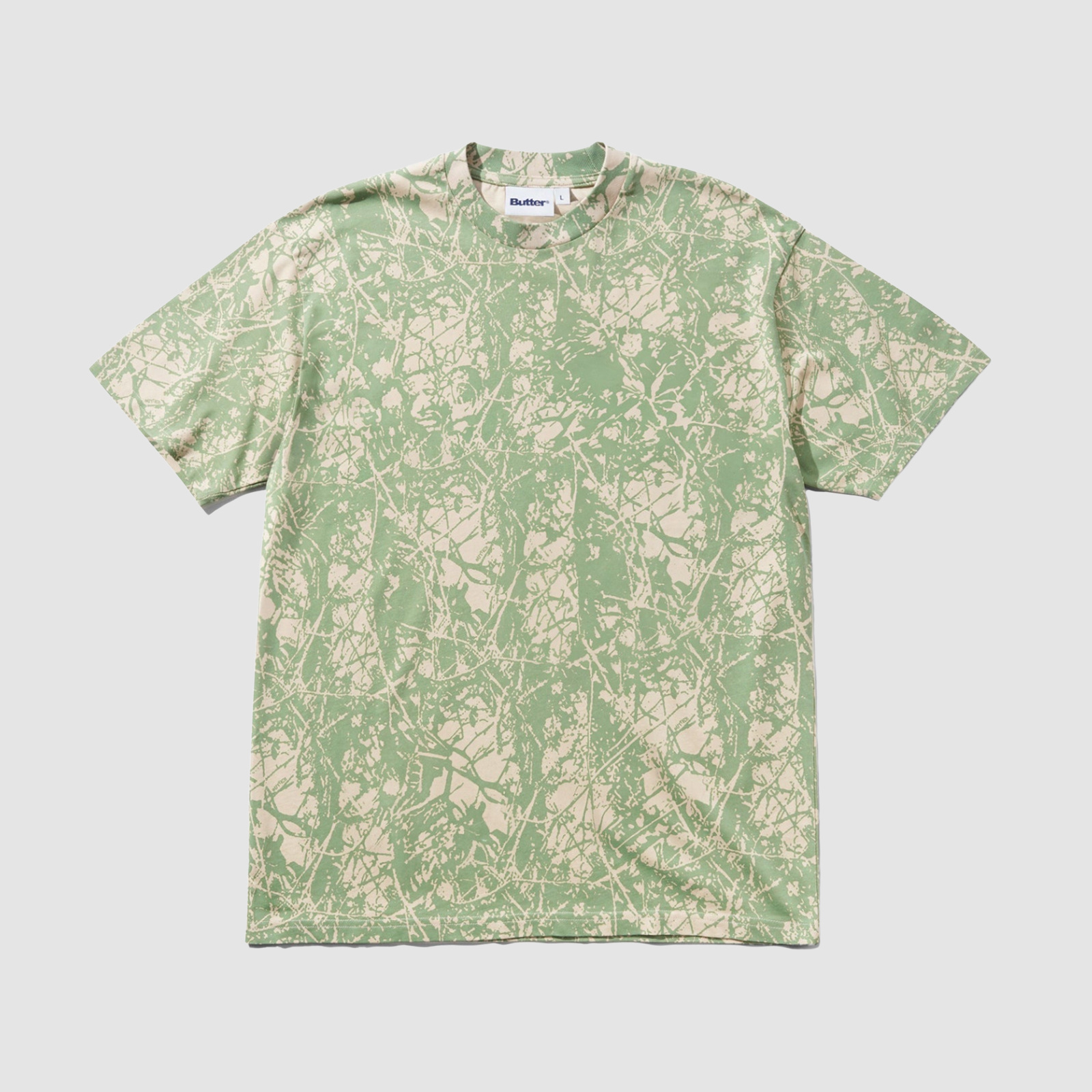 Butter Goods Woods Camo Tee Washed Sage