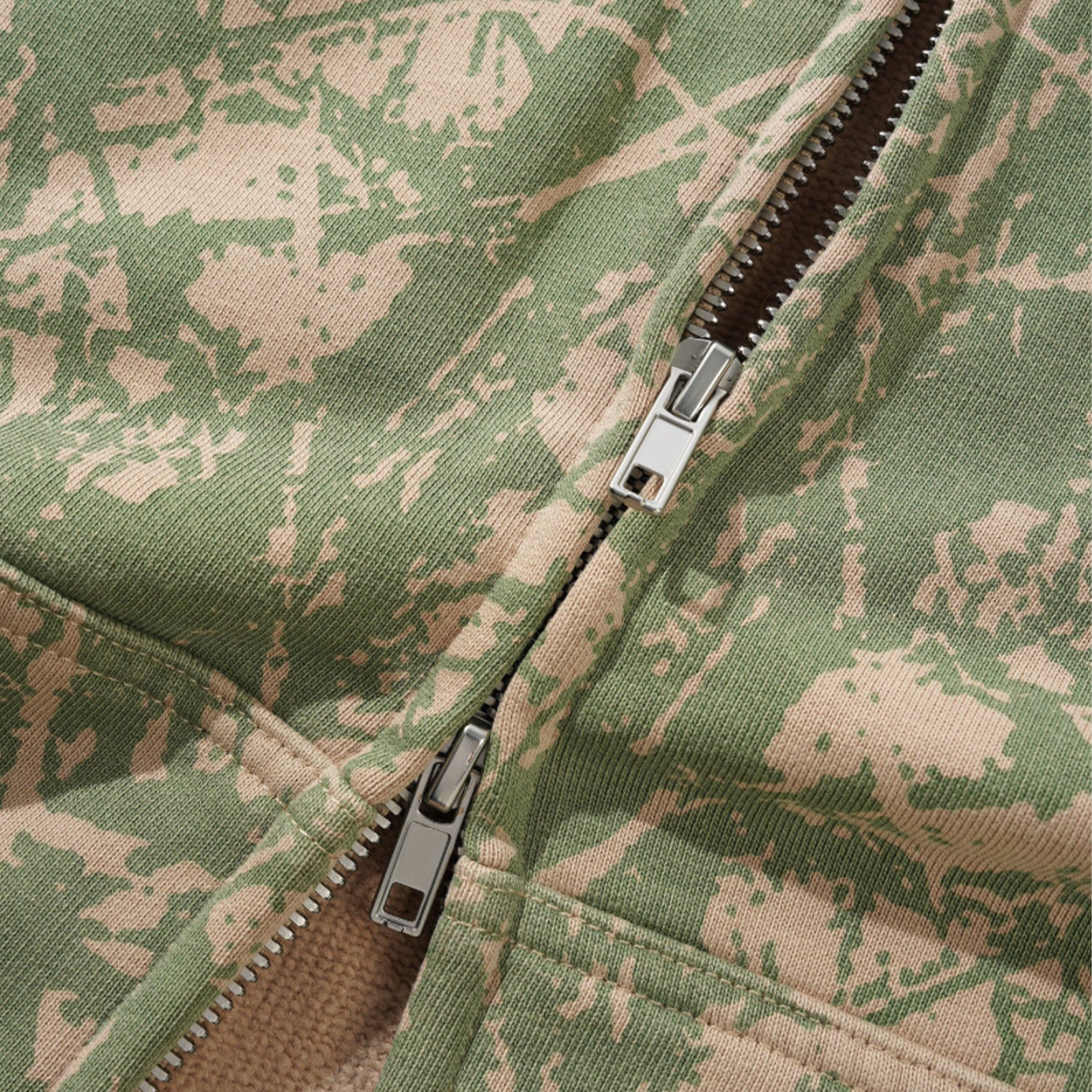 Butter Goods Woods Camo Zip-Thru Hoodie Washed Sage