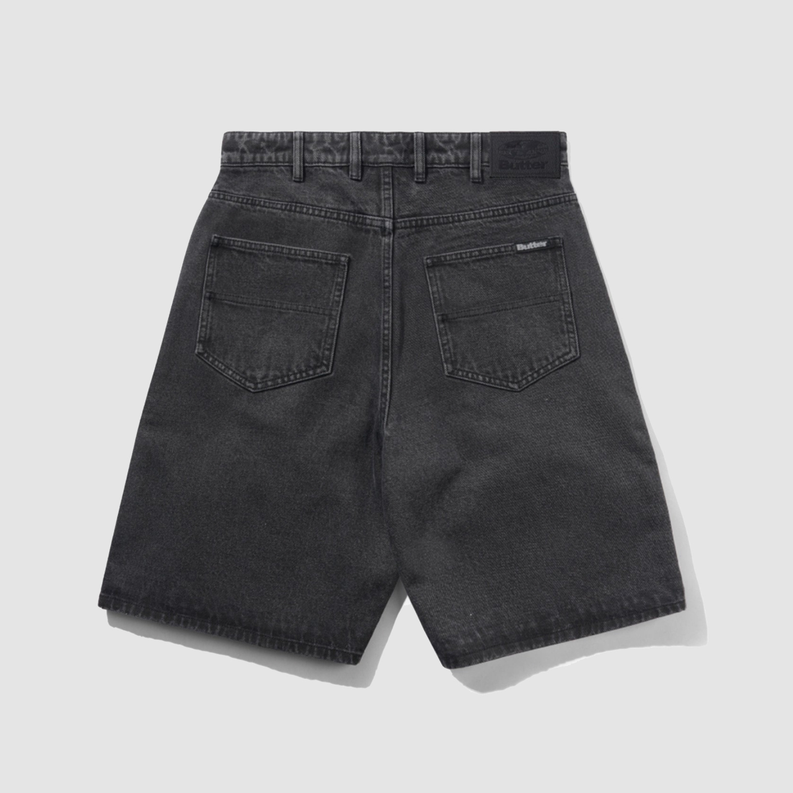 Butter Goods Baggy Denim Shorts Distressed Black