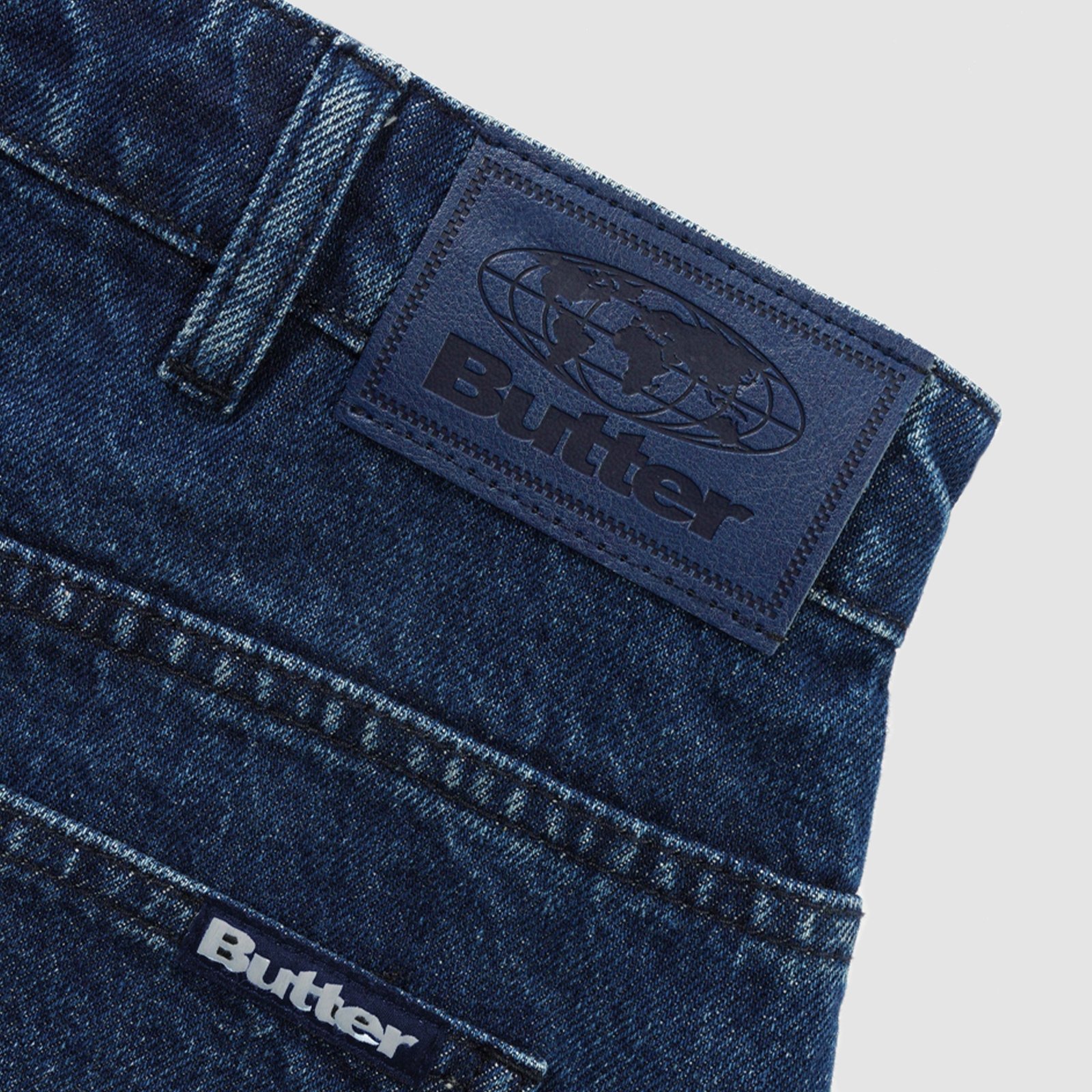 Butter Goods Baggy Denim Shorts Dark Blue