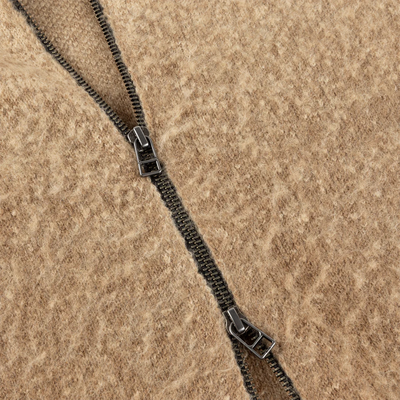 Dime Mohair Double Zip Knit Camel