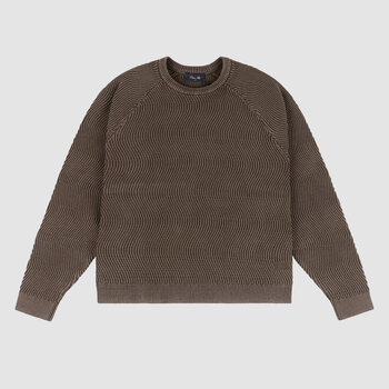 Dime Wave Knit Sweater Brown