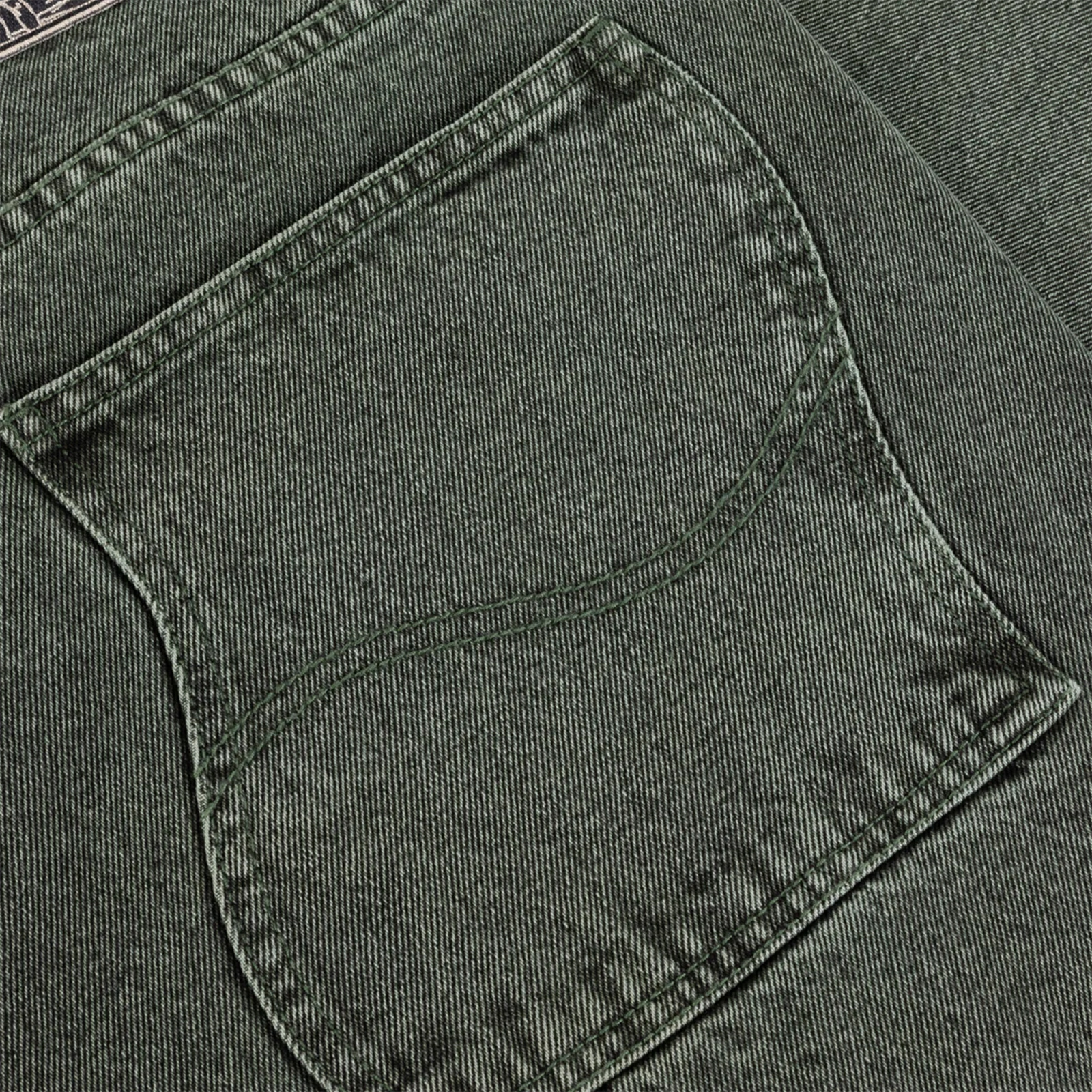 Dime Baggy Denim Pants Overdyed Green