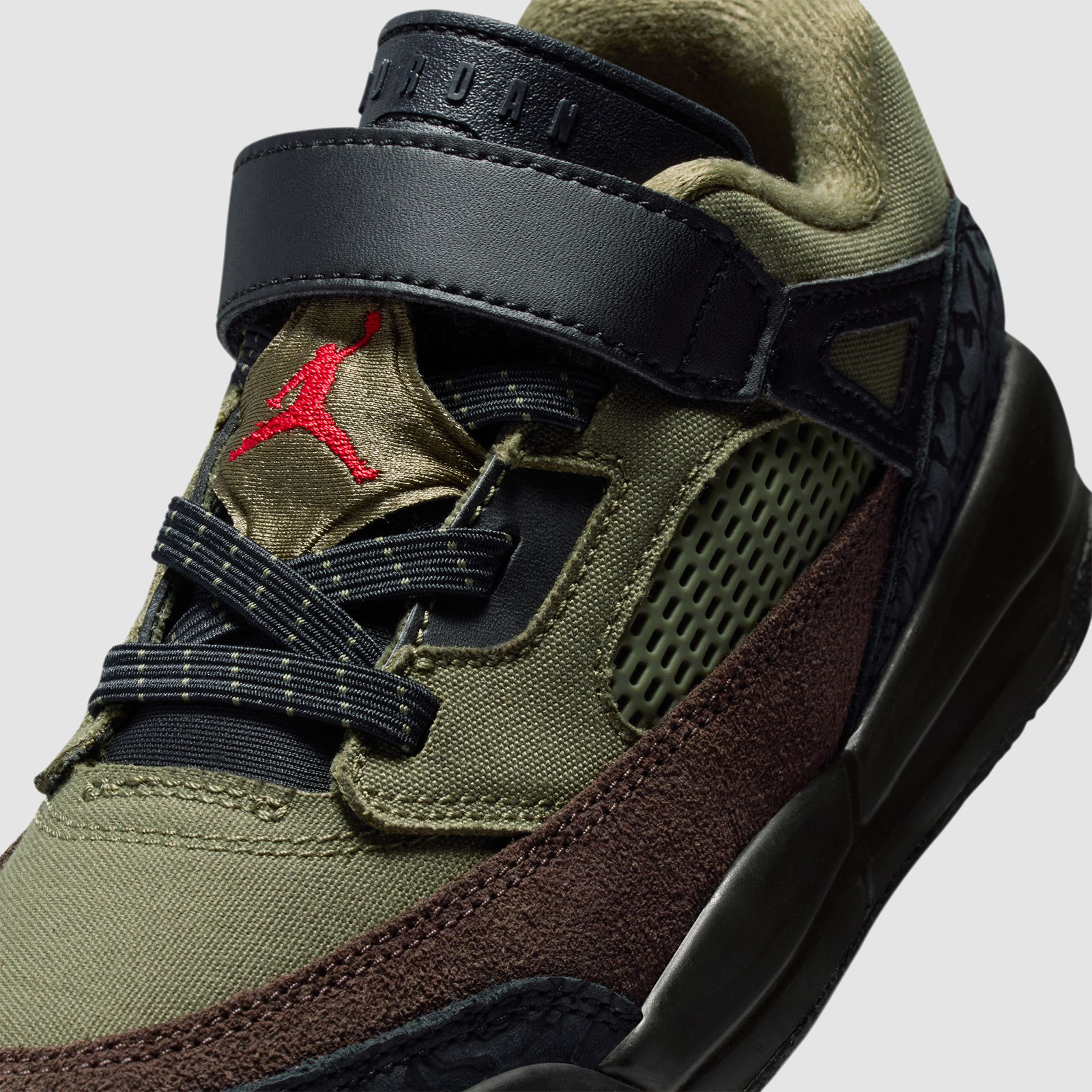 Jordan Spizike Low (PS) Medium Olive/University Red