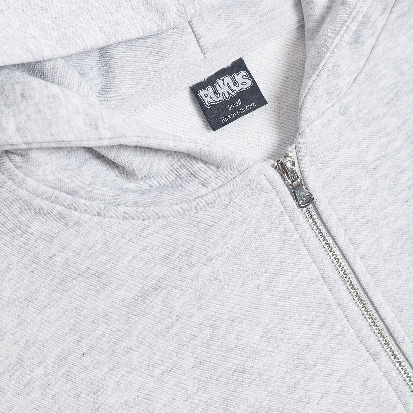 Rukus "Wavy R" Zip Up Hoodie Grey