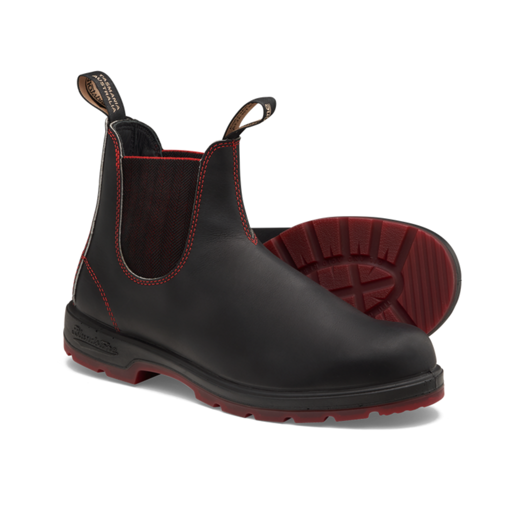 Blundstone 2342 Black/Red Harringbone Elastic/Red Sole