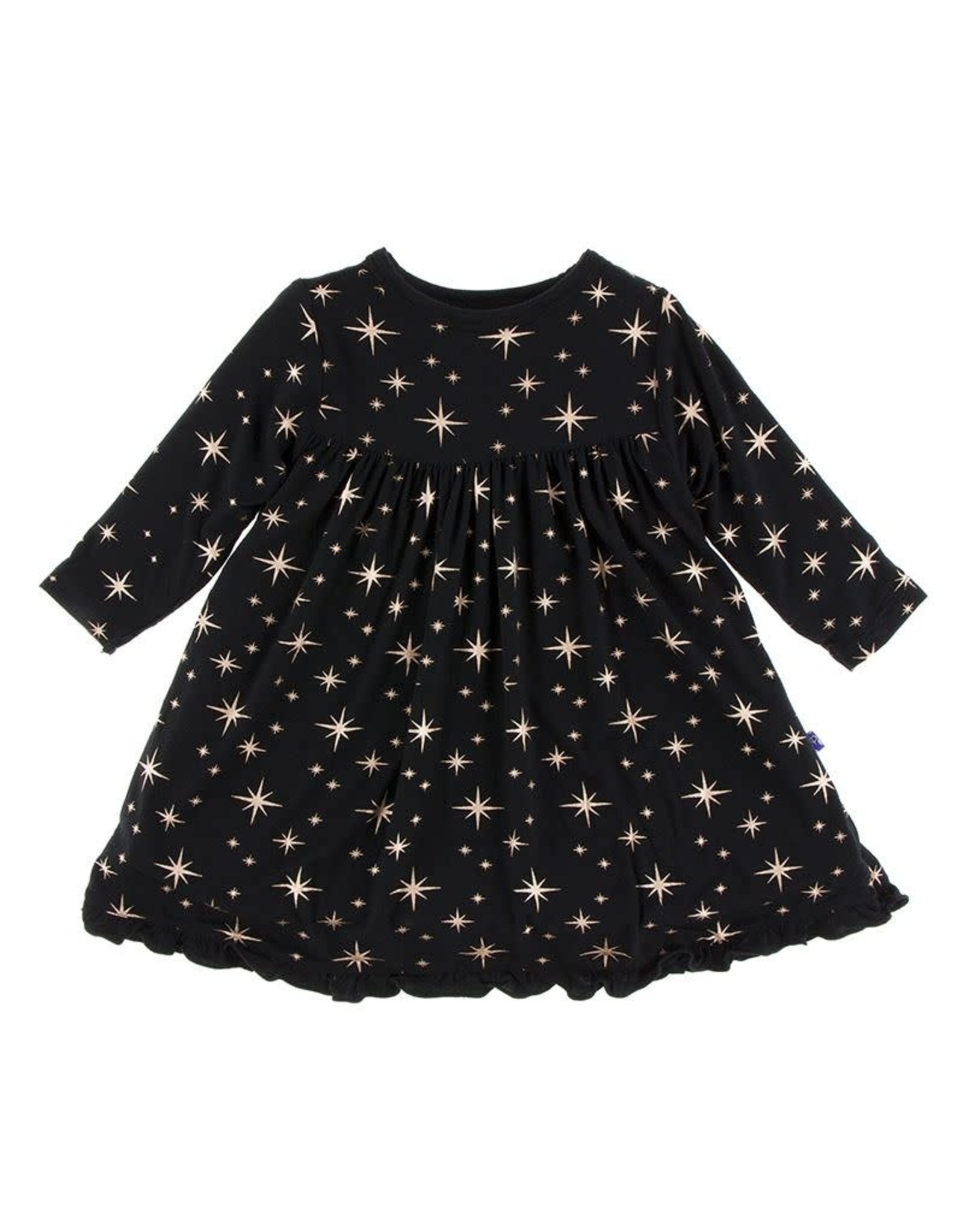 Kickee Pants Swing Dress in Rose Gold Bright Stars