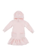 Kickee Pants Fleece Hoodie Dress in Macaroon 2t