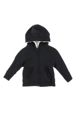 Kickee Pants Fleece Ruffle Zip Hoodie with Sherpa-Lined Hood in Midnight