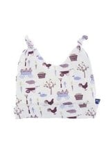 Kickee Pants Print Double Knot Hat Girl Natural Farm NB - 3 months