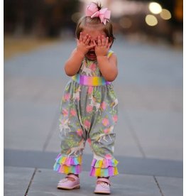 Girls ANN LOREN yellow swing top ruffle leggings outfit 18 24 months 2T NWT gray
