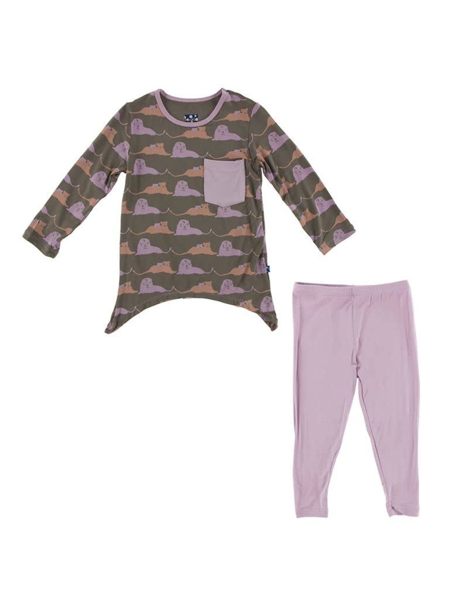 Kickee Pants Print Tee & Legging Outfit Set in Lion 4t