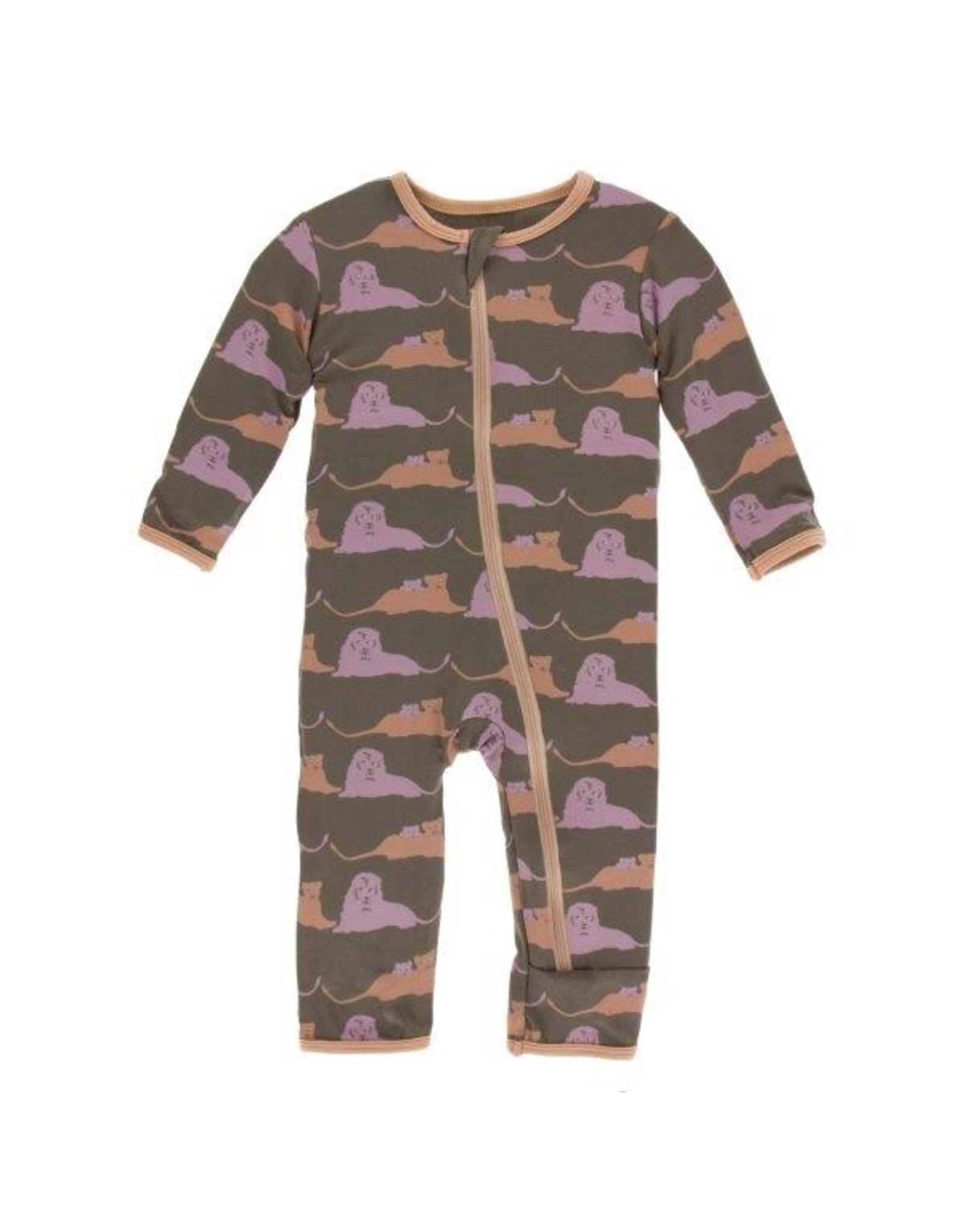 Kickee Pants Print Coverall with Zipper Lions 3-6 months