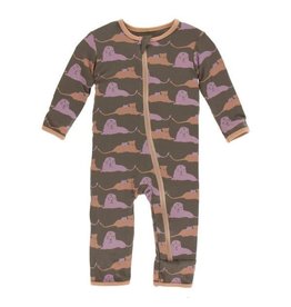 Kickee Pants Print Coverall with Zipper Lions 3-6 months