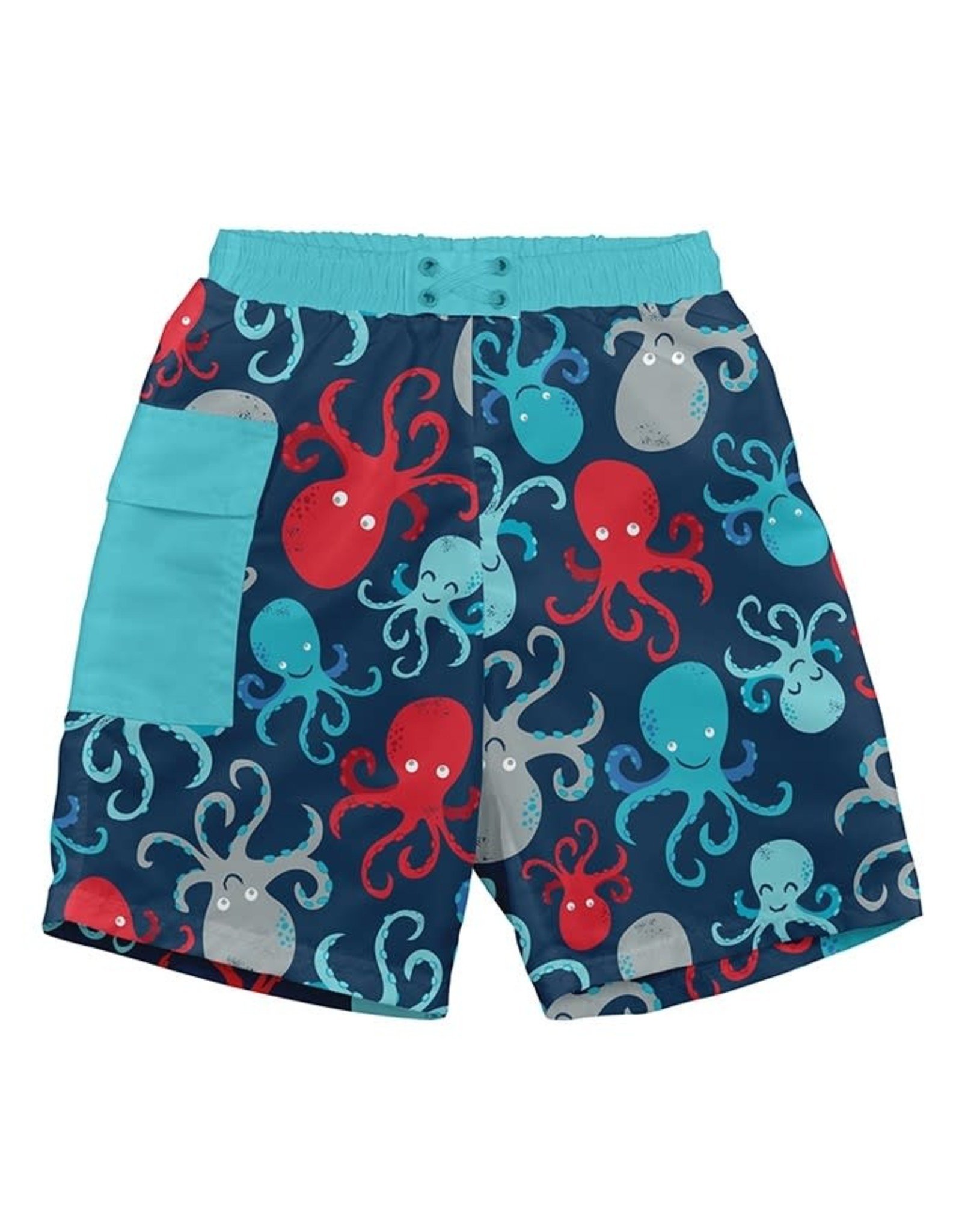 i play Swim Trunks with Built-In Diaper - Navy Octopus