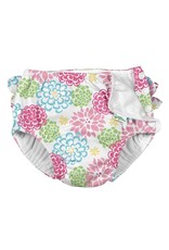 i play Ruffle Snap Reusable Absorbent Swim Diaper - White Zinnia