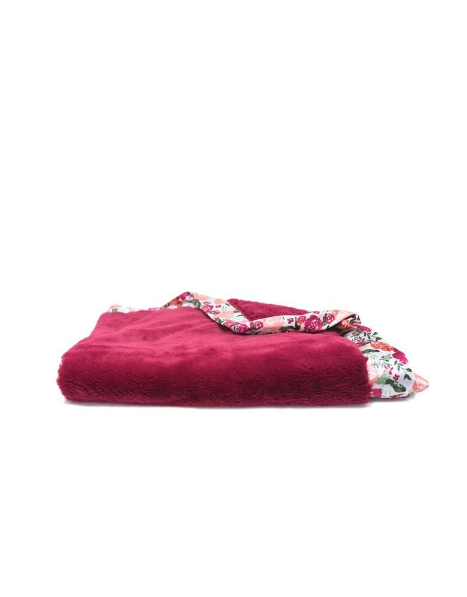 Saranoni Raspberry Lush Satin Border Receiving Blanket