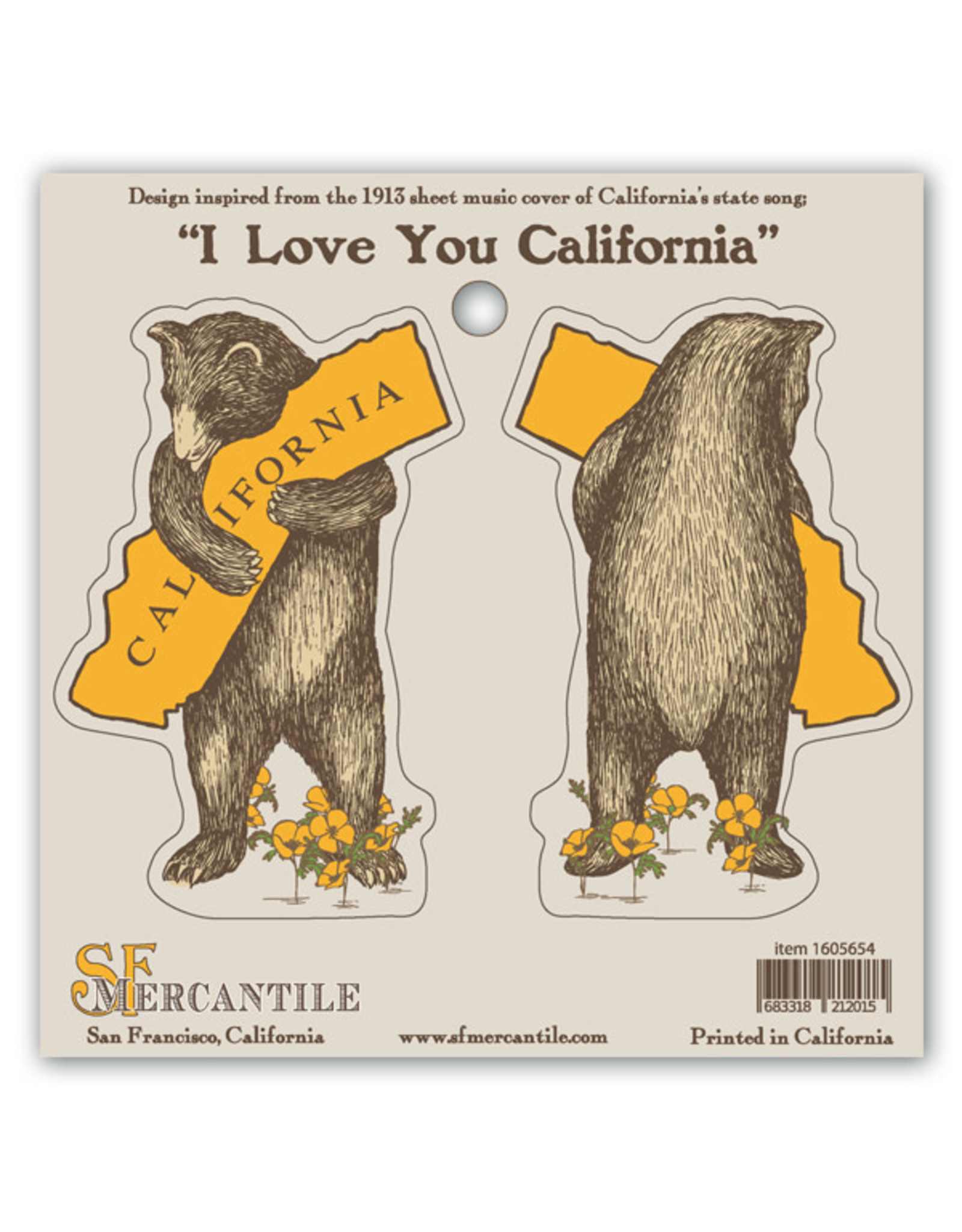 California Bear Hug Sticker Sheet