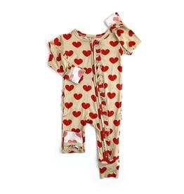 Gigi and Max Cupid Heart Ruffle Coverall with Zipper