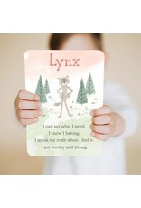 Slumberkins Spotted Beige Lynx Kin - Self Expression Board Book & Affirmation Card
