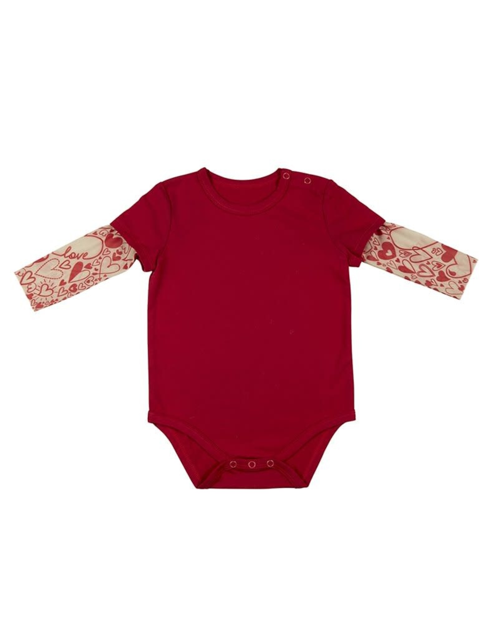 Tattoo Snapshirt Red Hearts Size 6-12 months