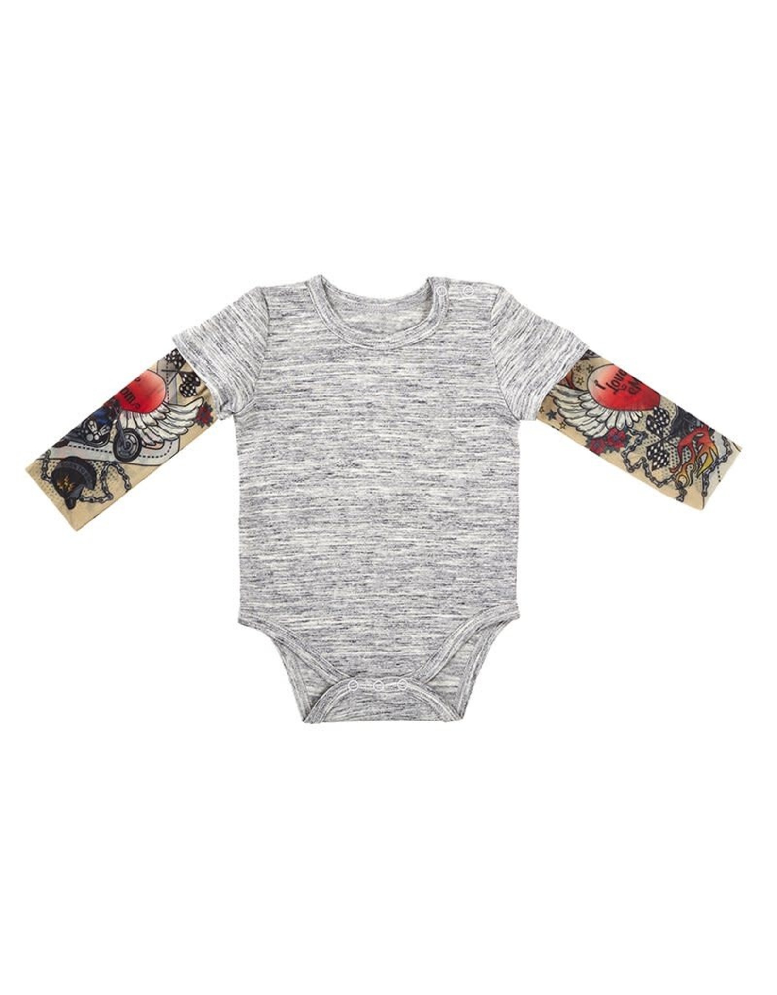 Tattoo Snapshirt Grey  Size 6-12 months