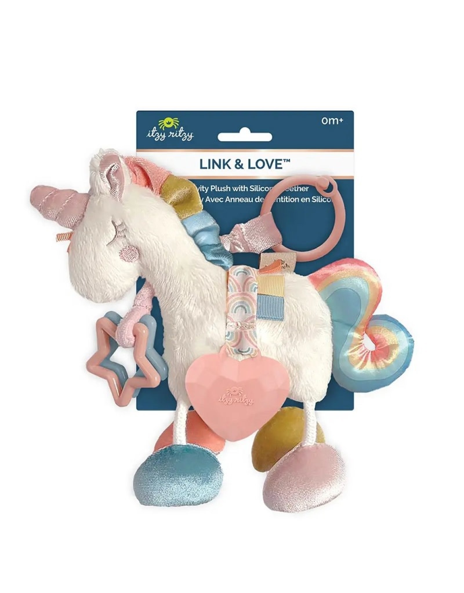 Itzy Ritzy Link & Love™ Unicorn Activity Plush with Teether Toy