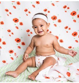 Malabar Baby Poppies Organic Cotton Muslin Blanket