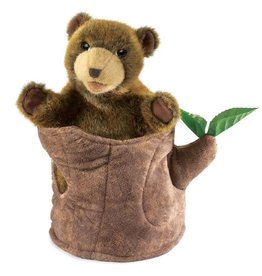 Folkmanis Bear in Tree Stump Hand Puppet