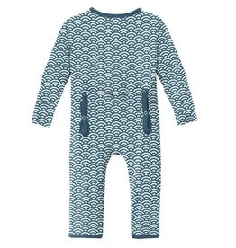 Kickee Pants Print Coverall with Zipper in Fresh Air Waves